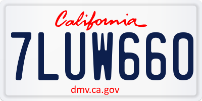 CA license plate 7LUW660