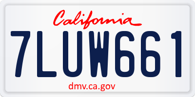 CA license plate 7LUW661