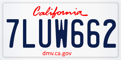 CA license plate 7LUW662