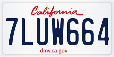 CA license plate 7LUW664