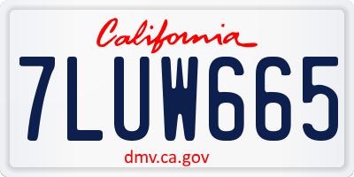 CA license plate 7LUW665