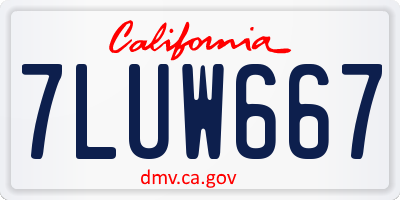 CA license plate 7LUW667