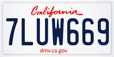 CA license plate 7LUW669