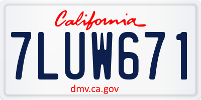CA license plate 7LUW671