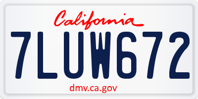 CA license plate 7LUW672