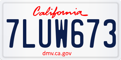 CA license plate 7LUW673