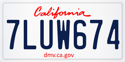 CA license plate 7LUW674