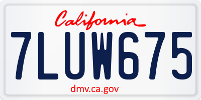 CA license plate 7LUW675