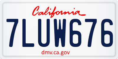 CA license plate 7LUW676