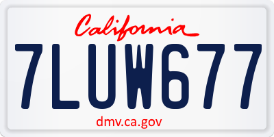 CA license plate 7LUW677