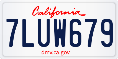CA license plate 7LUW679