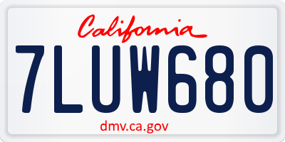 CA license plate 7LUW680