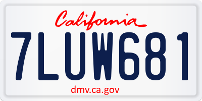CA license plate 7LUW681