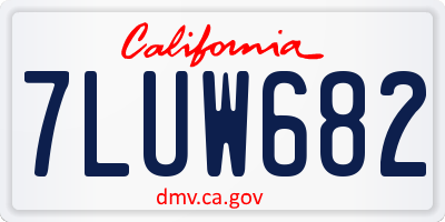 CA license plate 7LUW682