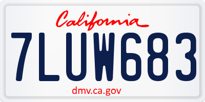 CA license plate 7LUW683