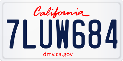 CA license plate 7LUW684