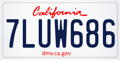 CA license plate 7LUW686