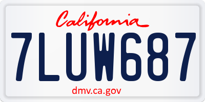 CA license plate 7LUW687