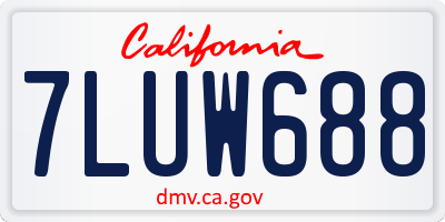 CA license plate 7LUW688
