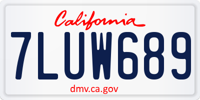 CA license plate 7LUW689