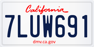CA license plate 7LUW691