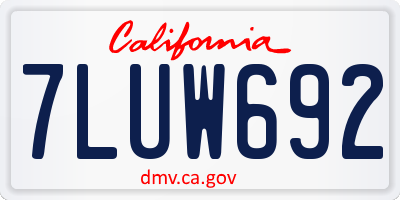 CA license plate 7LUW692