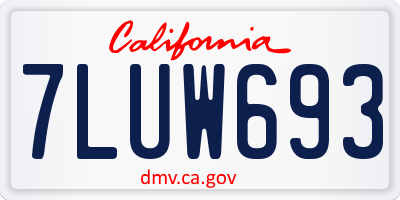 CA license plate 7LUW693