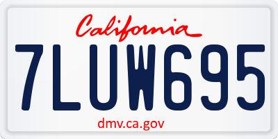 CA license plate 7LUW695