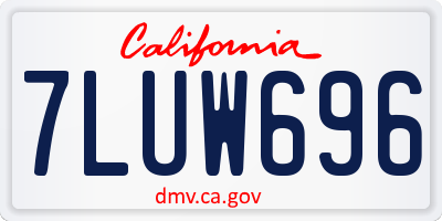 CA license plate 7LUW696