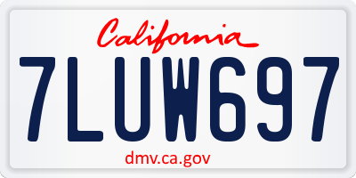 CA license plate 7LUW697