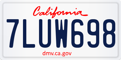 CA license plate 7LUW698