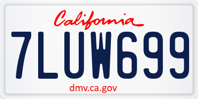 CA license plate 7LUW699