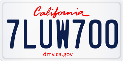 CA license plate 7LUW700