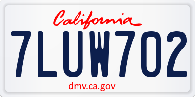 CA license plate 7LUW702