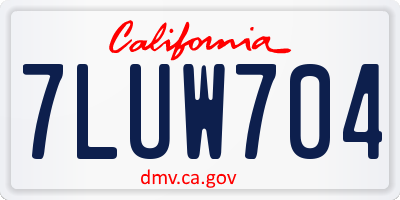 CA license plate 7LUW704