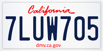CA license plate 7LUW705