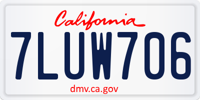 CA license plate 7LUW706
