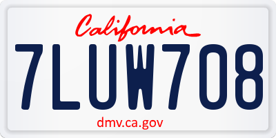 CA license plate 7LUW708