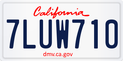 CA license plate 7LUW710