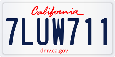 CA license plate 7LUW711