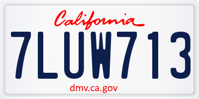 CA license plate 7LUW713