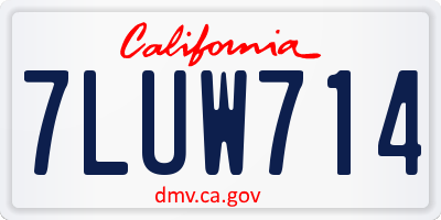 CA license plate 7LUW714