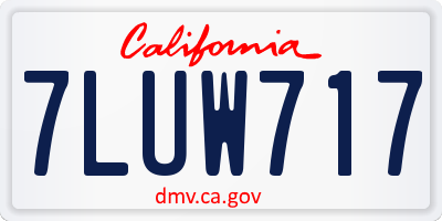 CA license plate 7LUW717