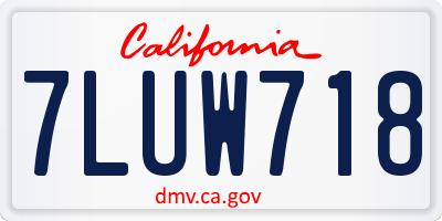 CA license plate 7LUW718