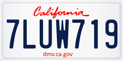 CA license plate 7LUW719
