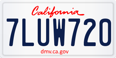 CA license plate 7LUW720