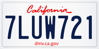 CA license plate 7LUW721