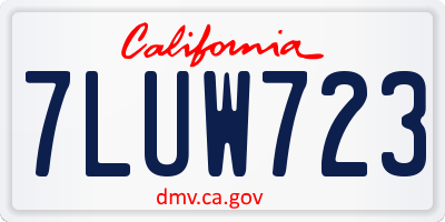 CA license plate 7LUW723