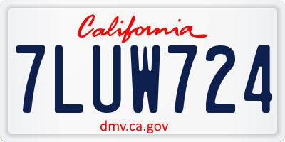 CA license plate 7LUW724