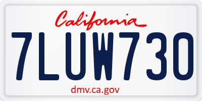 CA license plate 7LUW730